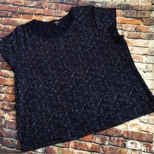 EUC Angels Navy Blue w/ Silver Details Cute Tee Shirt Plus Size 3X